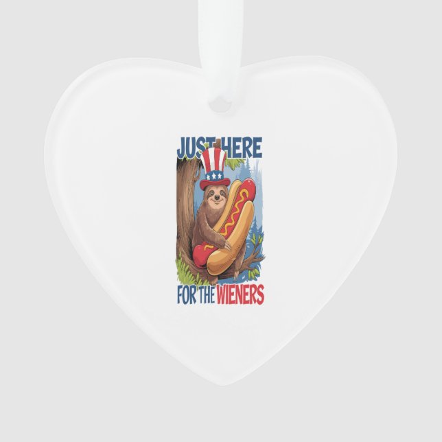 Faultier Hot Dog 4. Juli BBQ Ornament (Vorderseite)