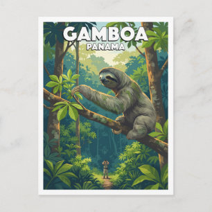 Faultier im Gamboa-Regenwald Panama Reise Postkarte