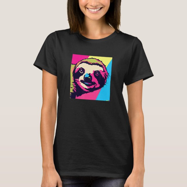 Faultier im Pop-Stil T-Shirt (Vorderseite)
