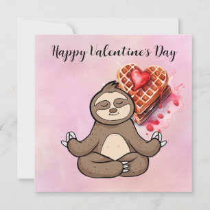 Faultier im Yogakurs am Valentinstag Feiertagskarte