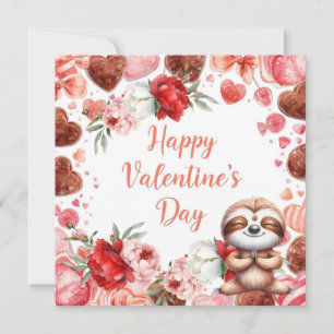 Faultier im Yogakurs am Valentinstag Feiertagskarte