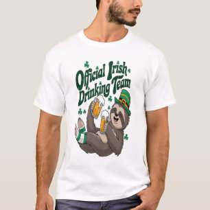 Faultier Irisch Trinkend St. Patrick's Day T-Shirt