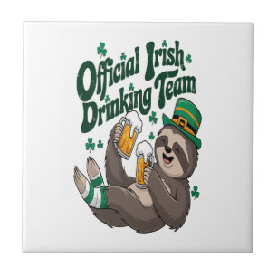 Faultier Irisches Trinken St. Patrick's Day Fliese