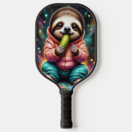Faultier isst ein eingelegtes Schürkchen süßes Car Pickleball Schläger