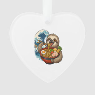 Faultier isst japanische Ramen Ornament