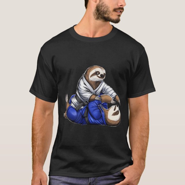 Faultier Jiu-Jitsu Ringer T-Shirt (Vorderseite)