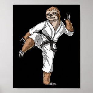 Faultier Karate Kickboxen Taekwondo Muay Thai Mart Poster