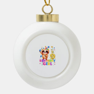 Faultier Kinder 9 Jahre altes Faultier 9. Geburtst Keramik Kugel-Ornament