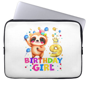 Faultier Kinder 9 Jahre altes Faultier 9. Geburtst Laptopschutzhülle