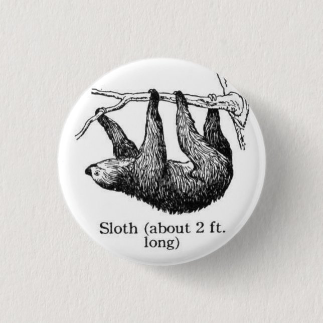 Faultier-Knopf Button (Vorderseite)