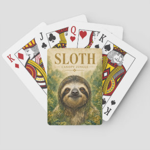 Faultier-Kronendach-Dschungel-Wildlife Spielkarten