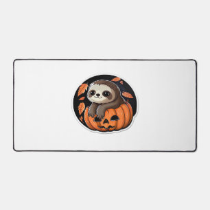 Faultier-Kürbis-Halloween-Aufkleber Oversized T-Sh Schreibtischunterlage