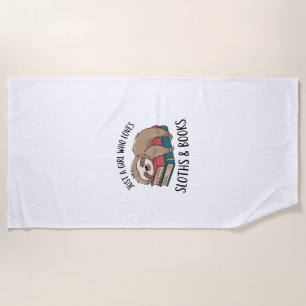 Faultier-Liebhaber-Buchecktüre-T-Shirt-Design Strandtuch