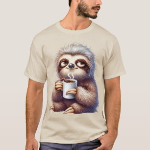 Faultier mit einer Tasse Kaffee T-Shirt
