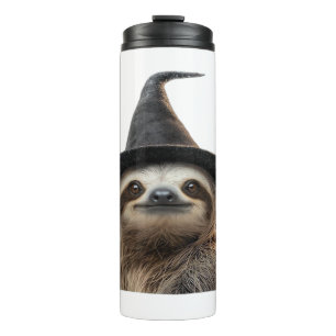 Faultier mit Halloween-Hexenhut Classic T-Shirt Thermosbecher