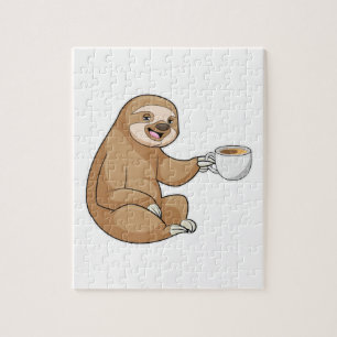 Faultier mit Kaffee-Cup