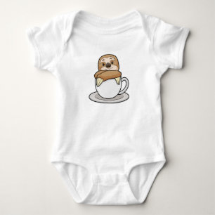 Faultier mit Kaffee-Cup Baby Strampler