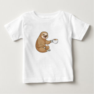 Faultier mit Kaffee-Cup Baby T-shirt