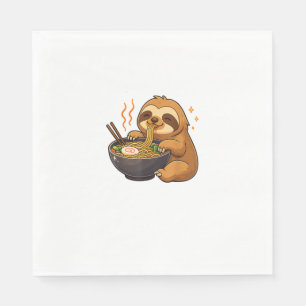 Faultier mit Nudeln Ramen Kawaii Faultier T-Shirt Serviette