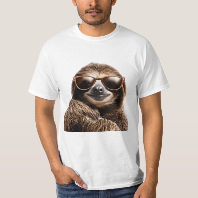 Faultier mit Sonnenbrille T-Shirt (Vorderseite)