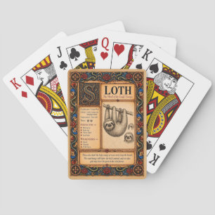Faultier, mittelalterliche Bestiarien-Kunst Spielkarten