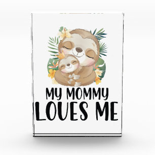 Faultier-Mutter und -Baby Meine Mami liebt mich Tr Fotoblock