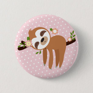 Faultier, niedliches Faultier, Tierdarstellung Button