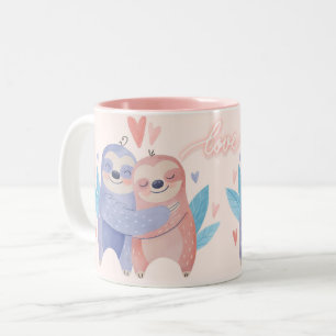 Faultier-Paar Zweifarbige Tasse