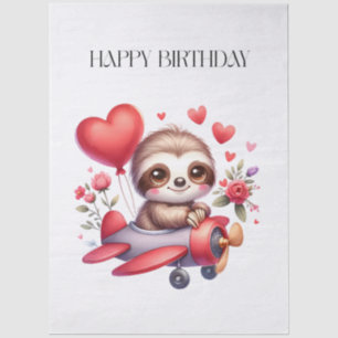 Faultier-Pilot-Geburtstag Seidenpapier