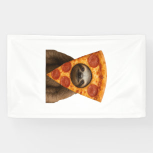 Faultier Pizza lustiger verrückter Streich Meme sü Banner