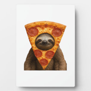 Faultier Pizza lustiger verrückter Streich Meme sü Fotoplatte