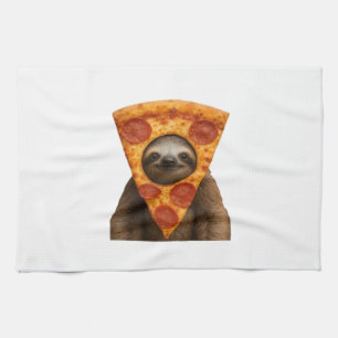 Faultier Pizza lustiger verrückter Streich Meme sü Geschirrtuch