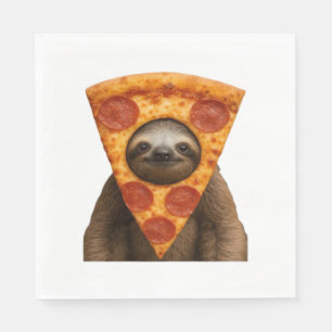 Faultier Pizza lustiger verrückter Streich Meme sü Serviette