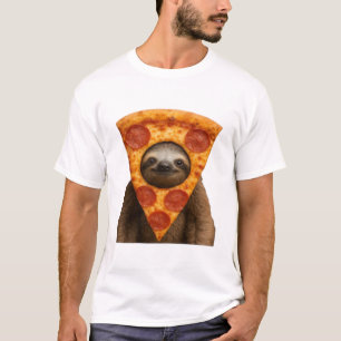 Faultier Pizza lustiger verrückter Streich Meme sü T-Shirt