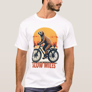 Faultier Radfahren Vintage Abenteuer Bergfahrt T-Shirt