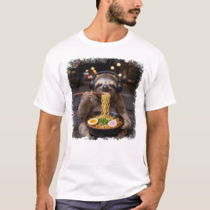 Faultier Ramen Nudeln Liebhaber Humor Lustiges Mem T-Shirt