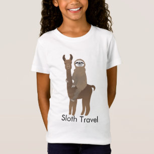 Faultier reist auf einem Lama T-Shirt