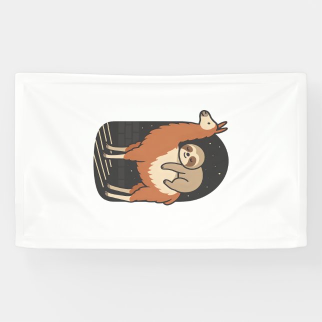 Faultier reitet Lama Banner (Horizontal)