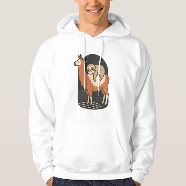 Faultier reitet Lama Hoodie (Vorderseite)
