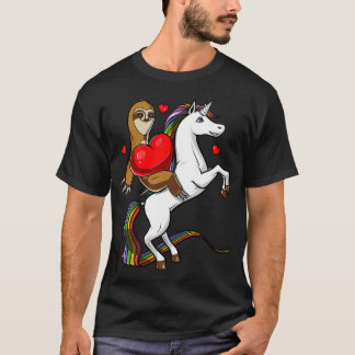 Faultier reitet magisches Einhorn T-Shirt