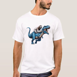 Faultier-Reitet-T-Rex-Dinosaurier-Liebhaber-T-Shir T-Shirt