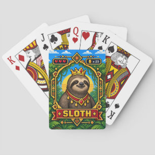 Faultier Retro 8-Bit Pixel Art Spielkarten