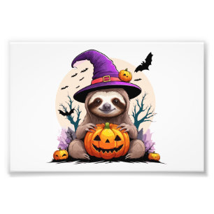 Faultier Rosa Hut Halloween Fotodruck