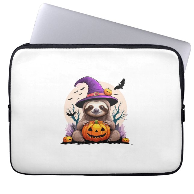 Faultier Rosa Hut Halloween Laptopschutzhülle (Vorderseite)