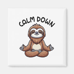 Faultier Ruhig Yoga Meditation Magnet