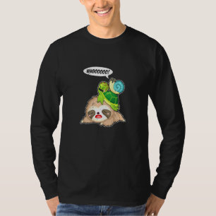 Faultier Schildkröte Schnecke Geschenk lustiges Ti T-Shirt