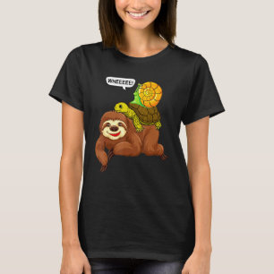 Faultier Schildkröte Schnecke Lustig Süß Tierliebh T-Shirt