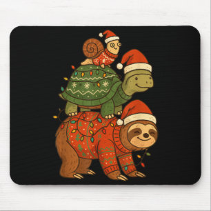 Faultier Schildkröte Schnecke Weihnachten Xmas  Mousepad