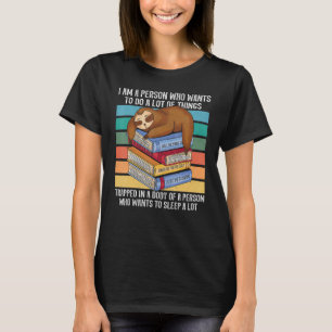Faultier Schlaf Bücherwurm Bücher Nerd Faultier Fa T-Shirt