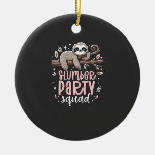 Faultier-Schlafparty-Trupp Kinder Mädchen Übernach Keramik Ornament